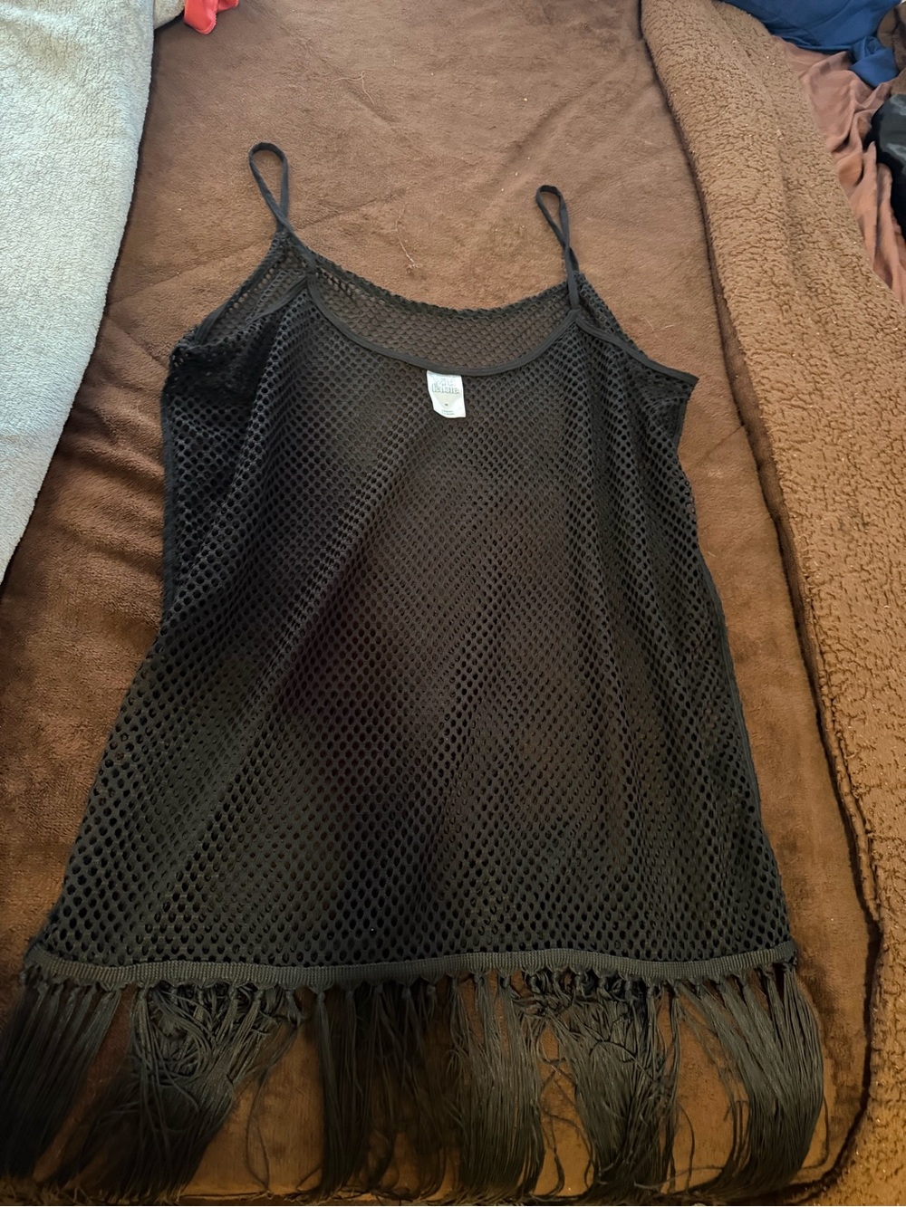 Black Mesh Fringe Camisole